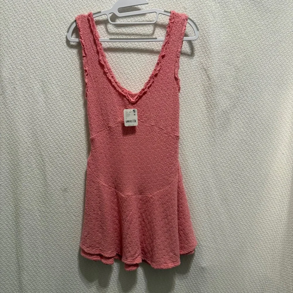 NWT Free People Alice Mini Dress in Pink Icing - Size S